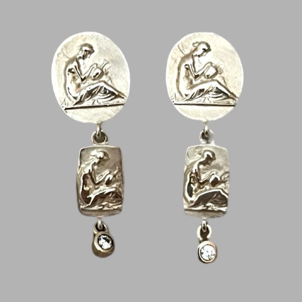 Classical art of work Roman and Greek Mythology Earrings.